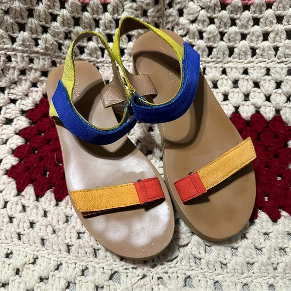 Madewell The Maggie Colorblock Sandals Size 8 - Picture 5 of 6